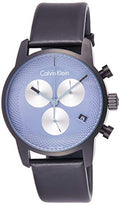 Shop Authentic Calvin Klein City Chronograph Grey Dial Black Leather Strap Watch for Men - K2G177C3 - Luxxuri