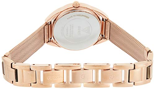 Guess Whisper Silver Dial Rose Gold Mesh Bracelet Watch for Women - W1084L3