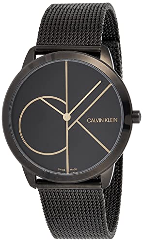  Shop Authentic Calvin Klein Minimal Black Dial Black Mesh Bracelet Watch for Men - K3M214X1 - Luxxuri