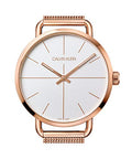  Shop Authentic Calvin Klein Even White Dial Rose Gold Mesh Bracelet Watch for Women - K7B21626 - Luxxuri