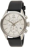  Shop Authentic Calvin Klein Masculine Chronograph White Dial Black Leather Strap Watch for Men - K2H27120 - Luxxuri