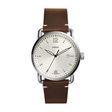  Shop Authentic Fossil The Commuter White Dial Brown Leather Strap Watch for Men - FS5275 - Luxxuri