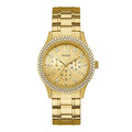  Shop Authentic Guess Bedazzle Diamonds Gold Dial Gold Steel Strap Watch For Women - W1097L2 - Luxxuri