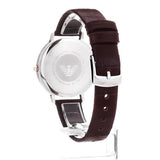  Shop Authentic Emporio Armani Dress Quartz Silver Dial Brown Leather Strap Watch For Women - AR11063 - Luxxuri