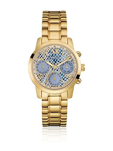  Shop Authentic Guess Mini Sunrise Quartz Blue Dial Gold Steel Strap Watch For Women - W0448L6 - Luxxuri