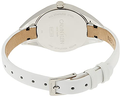  Shop Authentic Calvin Klein Rebel White Dial White Leather Strap Watch for Women - K8P231L6 - Luxxuri