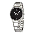 Shop Authentic Calvin Klein Stately Black Dial Silver Steel Strap Watch for Women - K3G2312S - Luxxuri