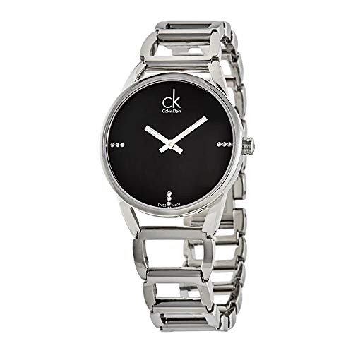  Shop Authentic Calvin Klein Stately Black Dial Silver Steel Strap Watch for Women - K3G2312S - Luxxuri