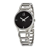  Shop Authentic Calvin Klein Stately Black Dial Silver Steel Strap Watch for Women - K3G2312S - Luxxuri