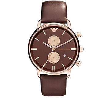  Shop Authentic Emporio Armani Classic Chronograph Brown Dial Brown Leather Strap Watch For Men - AR0387 - Luxxuri