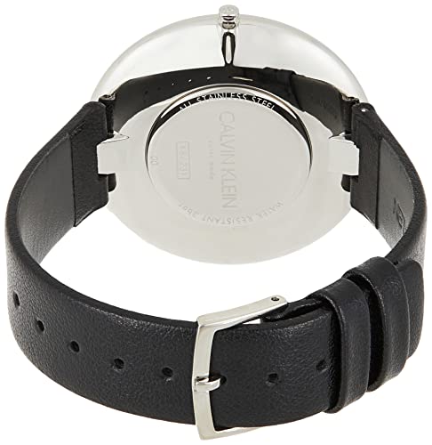  Shop Authentic Calvin Klein Full Moon Black Dial Black Leather Strap Watch for Women - K8Y231C1 - Luxxuri