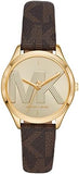  Shop Authentic Michael Kors Jaycie Three Hand Gold Dial Brown Leather Strap Watch for Women - MK2862 - Luxxuri