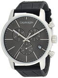  Shop Authentic Calvin Klein City Chronograph Black Dial Black Leather Strap Watch for Men - K2G271C3 - Luxxuri
