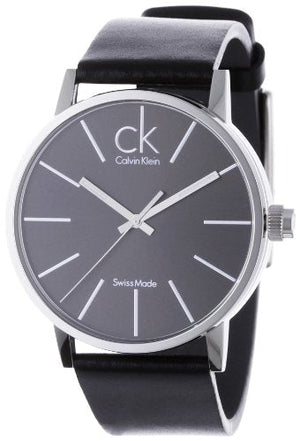  Shop Authentic Calvin Klein Minimal Black Dial Black Leather Strap Watch for Men - K7621107 - Luxxuri