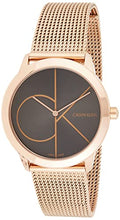  Shop Authentic Calvin Klein Minimal Black Dial Rose Gold Mesh Bracelet Watch for Men - K3M22621 - Luxxuri