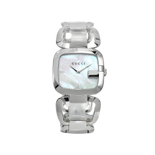  Shop Authentic Gucci G-Class Mother of Pearl Dial Silver Steel Strap Watch For Women - YA125404 - Luxxuri