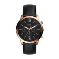  Shop Authentic Fossil Neutra Chronograph Black Dial Black Leather Strap Watch for Men - FS5381 - Luxxuri