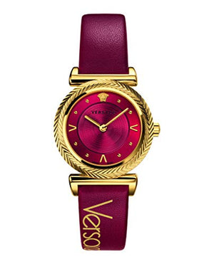  Shop Authentic Versace V-Motif Red Dial Red Leather Strap Watch for Women - VERE00418 - Luxxuri