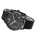  Shop Authentic Calvin Klein Post Minimal Chronograph Black Dial Black Leather Strap Watch for Men - K7627401 - Luxxuri