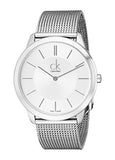  Shop Authentic Calvin Klein Minimal Silver Dial Silver Mesh Bracelet Watch for Men - K3M21126 - Luxxuri