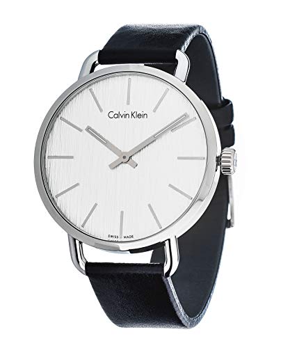  Shop Authentic Calvin Klein Even White Dial Black Leather Strap Watch for Women - K7B211C6 - Luxxuri