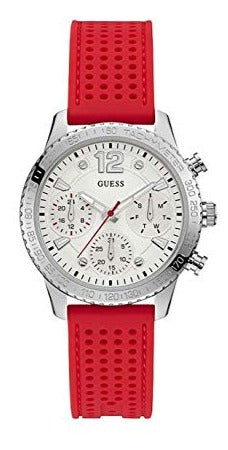  Shop Authentic Guess Marina Chronograph Quartz White Dial Red Rubber Strap Watch for Women - W1025L2 - Luxxuri
