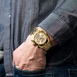  Shop Authentic Guess Continental Gold Dial Gold Steel Strap Watch For Men - GW0260G4 - Luxxuri