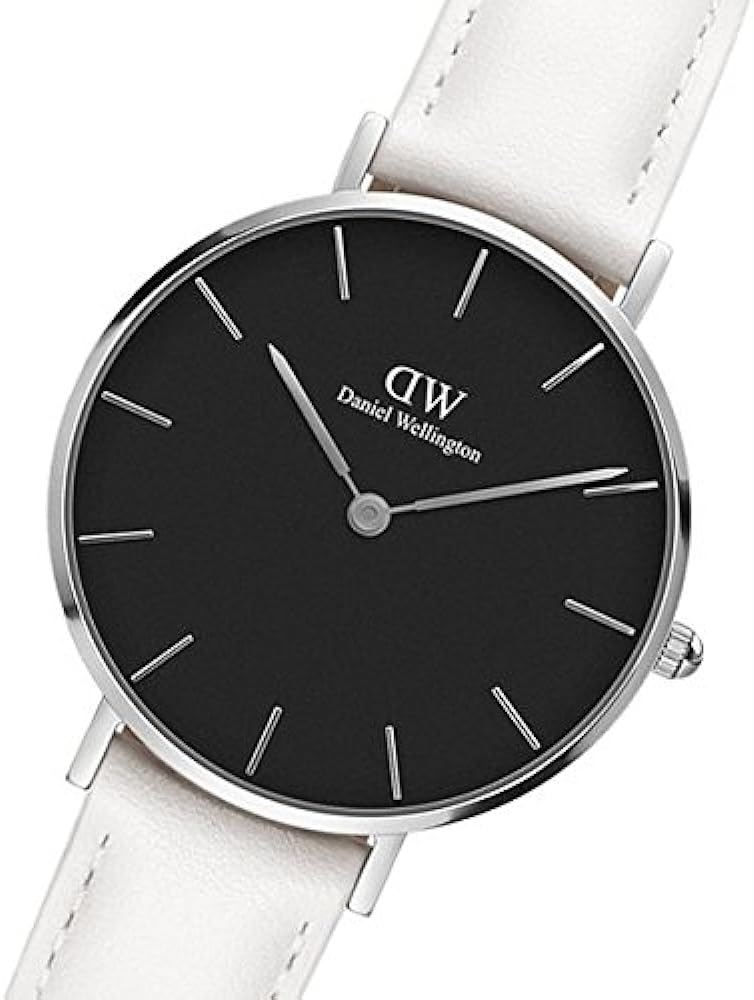  Shop Authentic Daniel Wellington Classic Petite Bondi Black Dial White Leather Strap Watch For Women - DW00100284 - Luxxuri