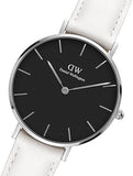  Shop Authentic Daniel Wellington Classic Petite Bondi Black Dial White Leather Strap Watch For Women - DW00100284 - Luxxuri