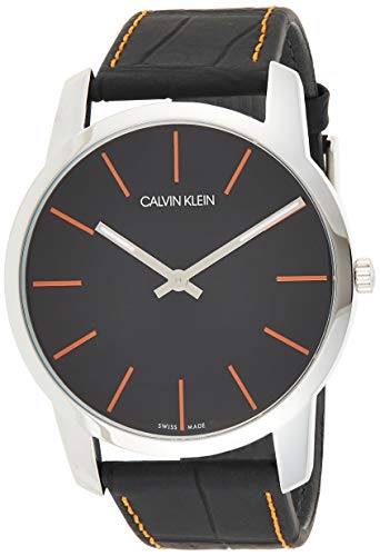  Shop Authentic Calvin Klein City Black Dial Black Leather Strap Watch for Men - K2G211C1 - Luxxuri