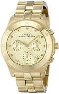 Marc Jacobs Blade Chronograph Gold Dial Gold Steel Strap Watch for Women - MBM3101