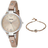  Shop Authentic Fossil Georgia Bone Grey Dial Beige Leather Strap Watch for Women - ES2830 - Luxxuri