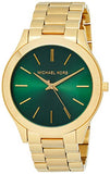  Shop Authentic Michael Kors Slim Runway Green Dial Gold Steel Strap Watch for Women - MK3435 - Luxxuri