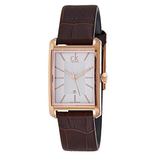  Shop Authentic Calvin Klein Window White Dial Brown Leather Strap Watch for Women - K2M23620 - Luxxuri