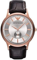  Shop Authentic Emporio Armani Classic Analog Silver Dial Brown Leather Strap Watch For Men - AR9101 - Luxxuri