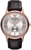  Shop Authentic Emporio Armani Classic Analog Silver Dial Brown Leather Strap Watch For Men - AR9101 - Luxxuri
