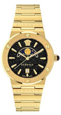 Shop Authentic Versace Greca Moonphase Quartz Black Dial Gold Steel Strap Watch for Men - VE7G00323 - Luxxuri