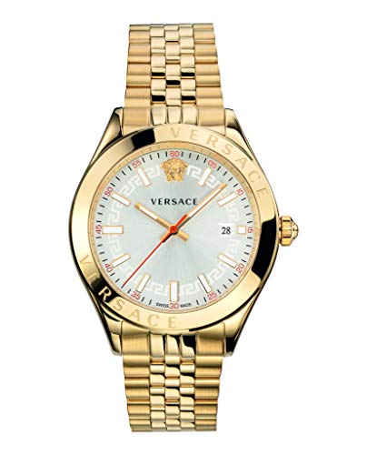  Shop Authentic Versace Hellenyium Analog White Dial Gold Steel Strap Watch for Men - VEVK00720 - Luxxuri