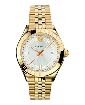  Shop Authentic Versace Hellenyium Analog White Dial Gold Steel Strap Watch for Men - VEVK00720 - Luxxuri