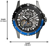  Shop Authentic Fossil FB-01 Automatic Skeleton Black Dial Grey Steel Strap Watch for Men - ME3201 - Luxxuri