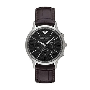  Shop Authentic Emporio Armani Renato Chronograph Black Dial Brown Leather Strap Watch For Men - AR2482 - Luxxuri