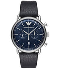  Shop Authentic Emporio Armani Aviator Blue Dial Blue Leather Strap Watch For Men - AR11105 - Luxxuri