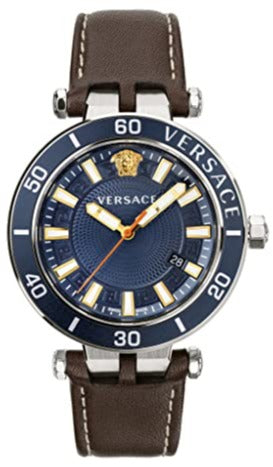  Shop Authentic Versace Greca Sport Analog Blue Dial Brown Leather Strap Watch For Men - VEZ300121 - Luxxuri