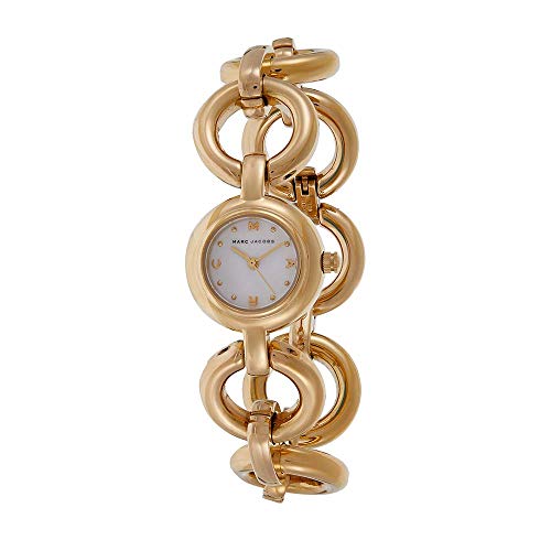 Marc Jacobs Rock White Dial Gold Steel Strap Watch for Women - MBM3005