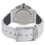  Shop Authentic Calvin Klein Accent Silver Dial White Leather Strap Watch for Women - K2Y2Y1KW - Luxxuri
