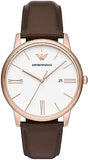  Shop Authentic Emporio Armani Minimalist Quartz White Dial Brown Leather Strap Watch For Men - AR11572 - Luxxuri