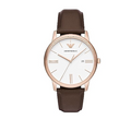  Shop Authentic Emporio Armani Minimalist Quartz White Dial Brown Leather Strap Watch For Men - AR11572 - Luxxuri