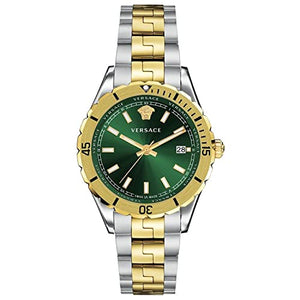  Shop Authentic Versace Hellenyium Quartz Green Dial Two Tone Steel Strap Watch For Men - VE3A00720 - Luxxuri
