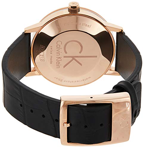  Shop Authentic Calvin Klein Post Minimal Rose Gold Dial Black Leather Strap Watch for Men - K7621201 - Luxxuri