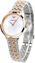  Shop Authentic Emporio Armani Modern Slim Analog Mother of Pearl Dial Two Tone Steel Strap Watch For Women - AR11157 - Luxxuri